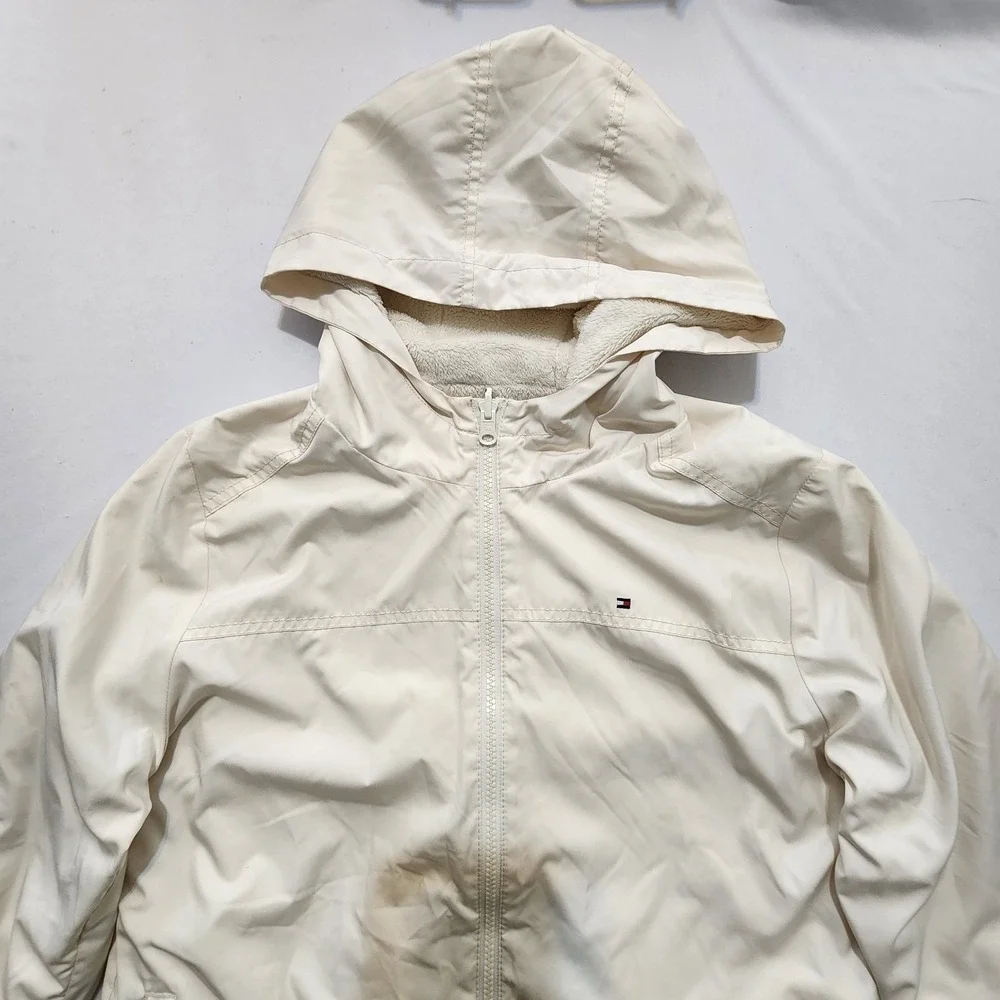 Tommy Hilfiger Girl Reversible Fleece Hooded‎ Jacket Size M